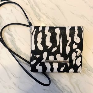 ASOS black and white faux leather purse